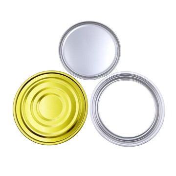 丸型ペイント缶の蓋、リングと底