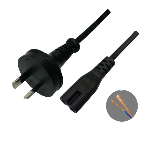 SAA approved AU 2Pin plug to C8 plug AC cable