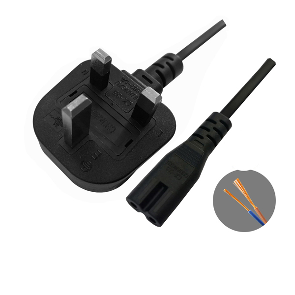 UK 3Pin plug to C8 plug AC cable