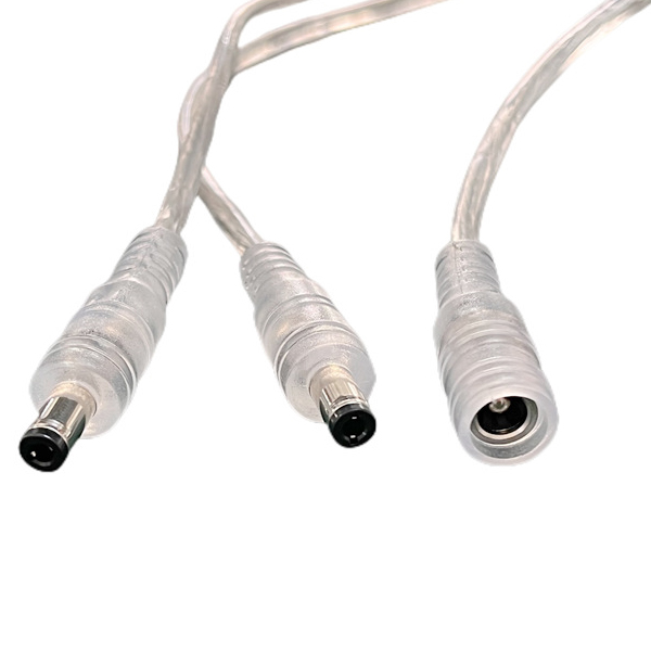 transparent male female DC cable