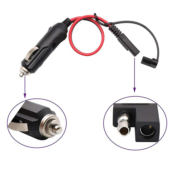Sae plug to cigarette lighter male plug wire