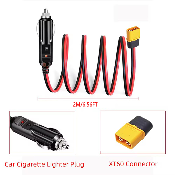 XT60 female plug to cigarette lighter male plug cord
