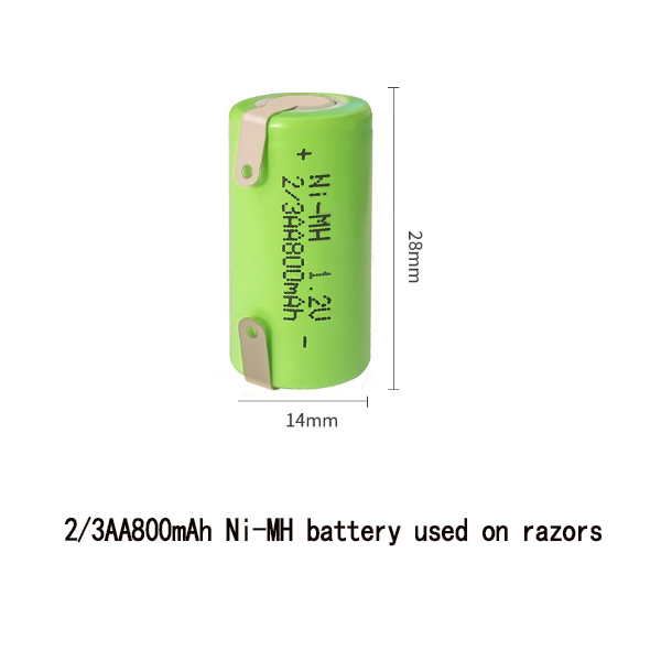 Shaver nickel hydrogen battery 2/3AA800mAh
