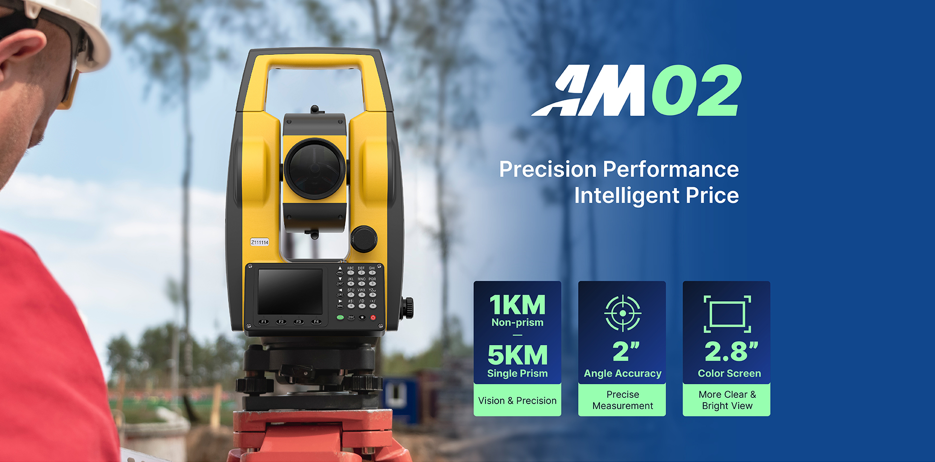 Apeks Am02 2″Accuracy Surveying Equipment 1000M Reflectorless & 5000M Prism Mode Total Station