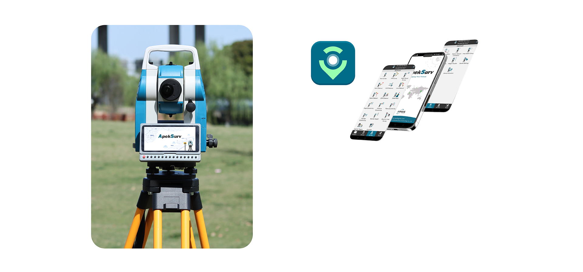 Apeks Am02i Android Total Station Magnification 30X 1000m Non-Prism Land Surveying Instrument