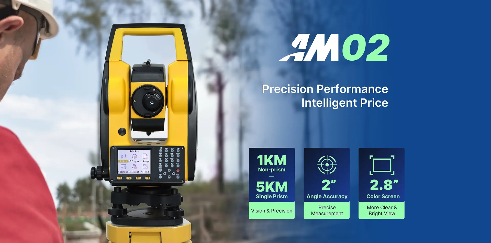 Apeks Am02 2″Accuracy Surveying Equipment 1000M Reflectorless & 5000M Prism Mode Total Station