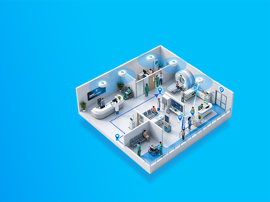Solución RTLS UWB de enlace descendente para hospitais