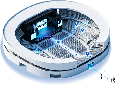 โซลูชันดาวน์ลิงก์ UWB RTLS สำหรับสถานที่ขนาดใหญ่