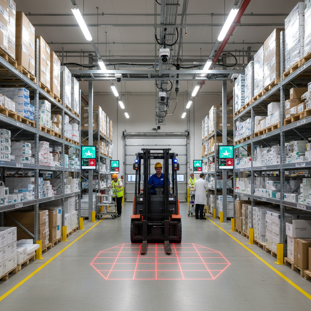 Forklift Safety System For Warehouse For Hospital And Medical Equipment Management