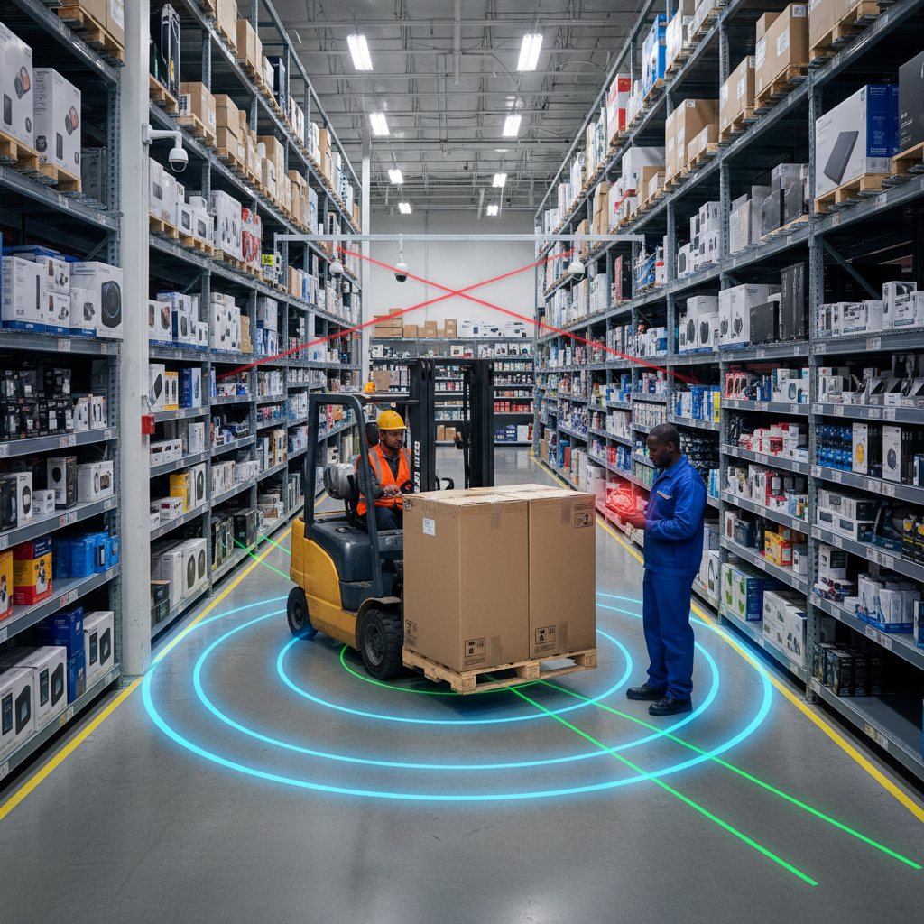 Forklift Pedestrian Collision Avoidance System For Retail Store Inventory And Asset Security