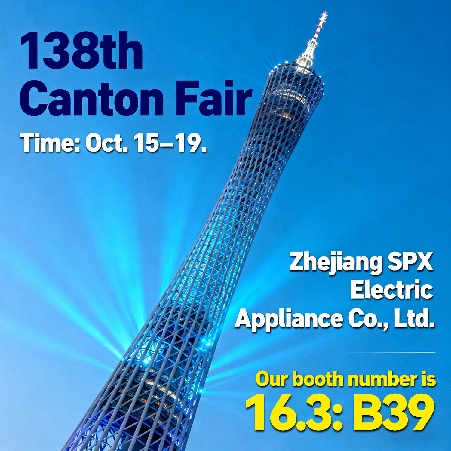 138th Canton Fair :Our booth number is 16.3: B39, looking forward to your visit!