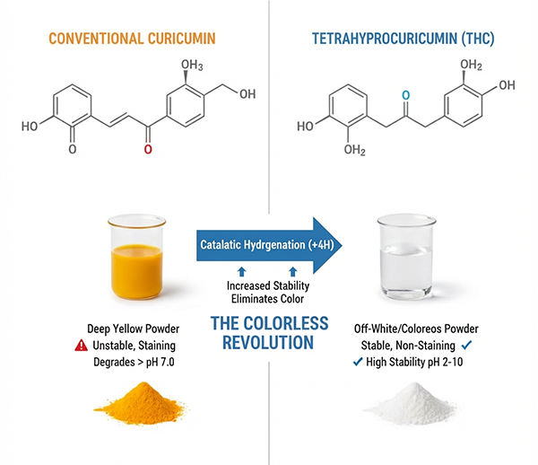 Tetrahydrocurcumin (THC) vs. Curcumin: A Comparative Analysis of Chemical Properties and Industrial Applications