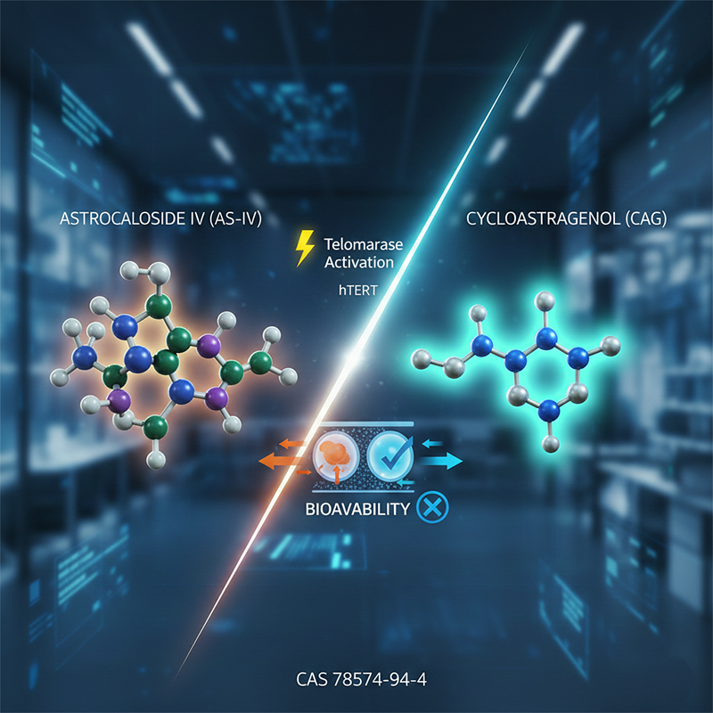Cycloastragenol vs. Astragaloside IV: A Systematic Analysis of Bioavailability and Efficacy in Telomerase Activators