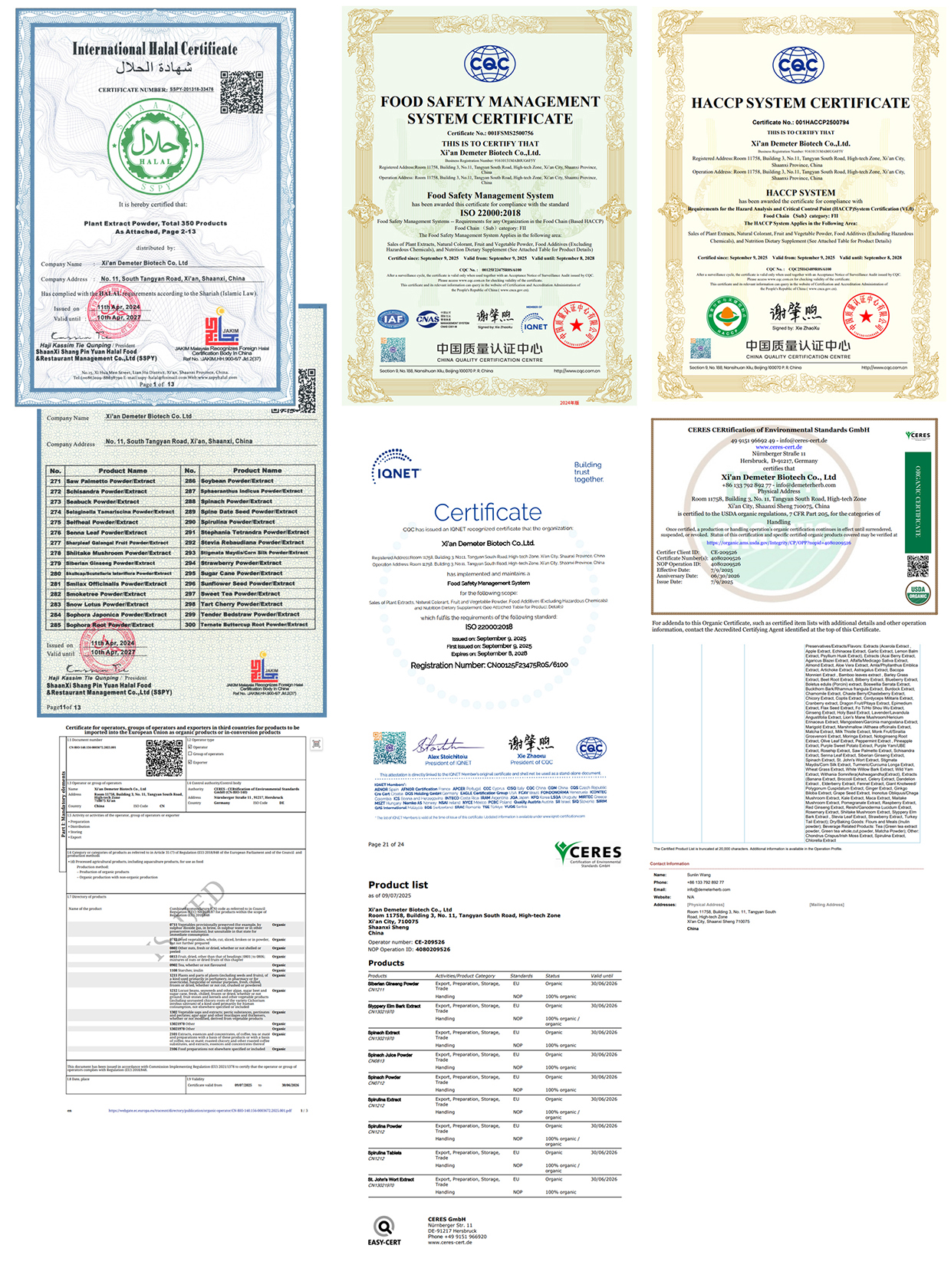 Quality Certifications