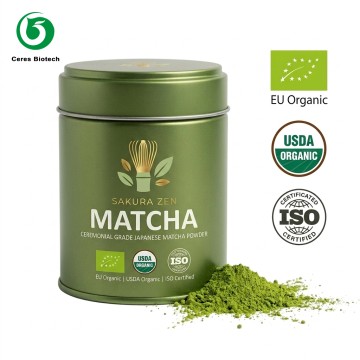 Serbuk Matcha Organik Gred Istiadat (Tin 50g) Serbuk Teh Hijau Matcha Premium Bertauliah USDA & EU