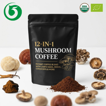 Organic Mushroom Coffee Instant Powder 5-in-1 &...