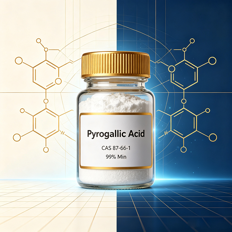 Physicochemical Characteristics & Quality Control Standard of 99% Min Pyrogallic Acid CAS 87-66-1 White Crystalline Powder