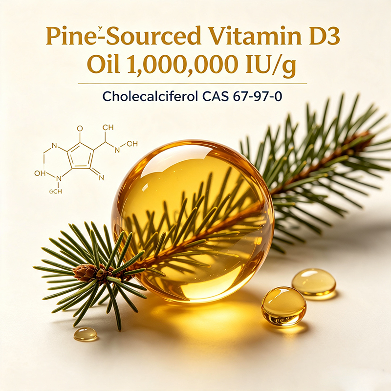 Pine‑Sourced Vitamin D3 Oil 1,000,000 IU/g (Cholecalciferol CAS 67‑97‑0): Plant‑Derived Source, Molecular Profile and Global Regulatory Compliance