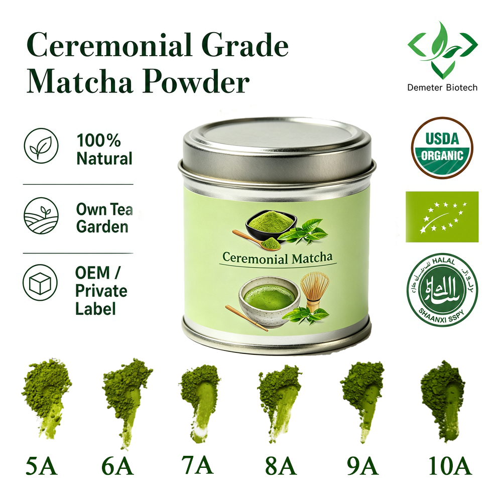 Private label matcha tins and pouches