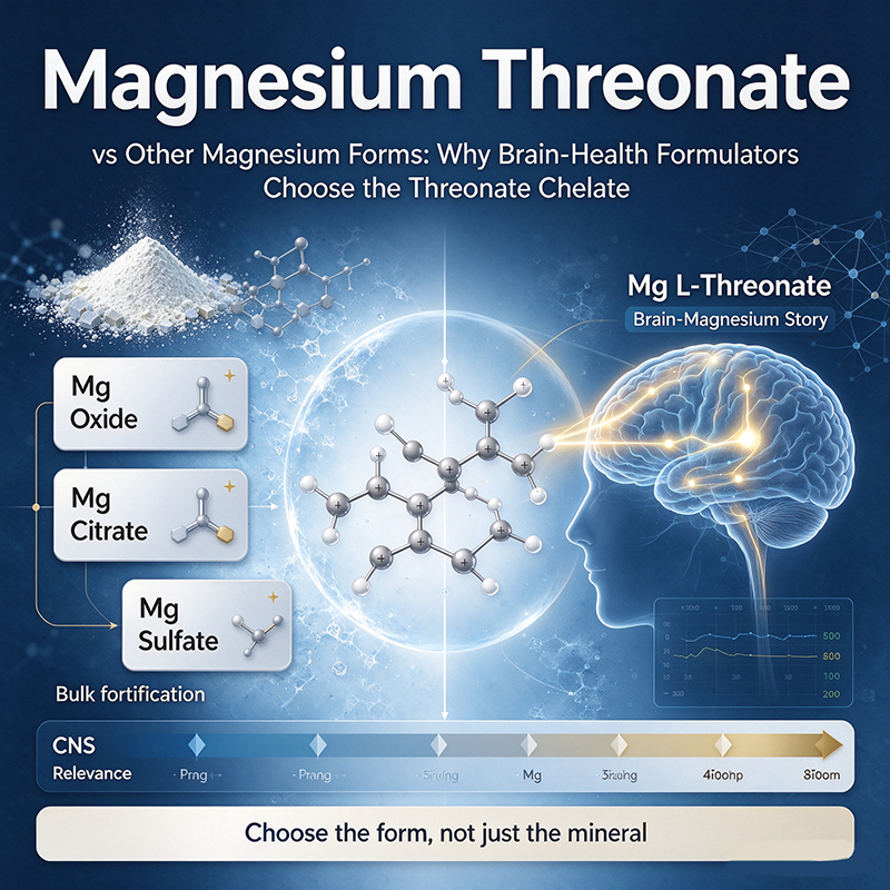 Magnesium Threonate vs Other Magnesium Forms: Why Brain-Health Formulators Choose the Threonate Chelate
