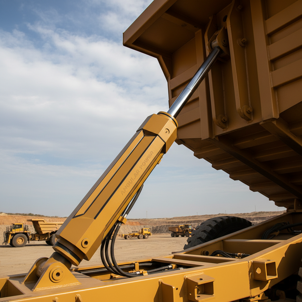 Angular Hydraulic Cylinder For Transportation And Commercial Vehicles