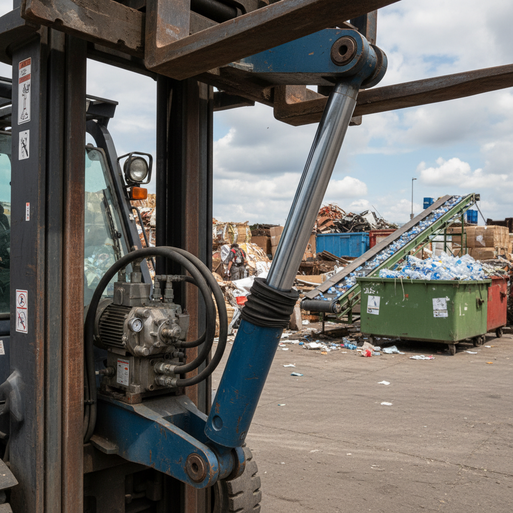Forklift Hydraulic Cylinder For Waste Management And Recycling Systems