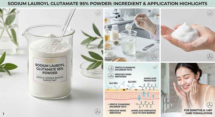 Sodium Lauroyl Glutamate 95% Powder: A Gentle, Science-Backed Cosmetic Surfactant