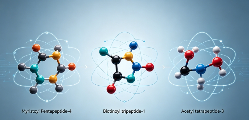 Myristoyl Pentapeptide-4, Biotinoyl Tripeptide-1 & Acetyl Tetrapeptide-3: Hair & Skin Regeneration Complex