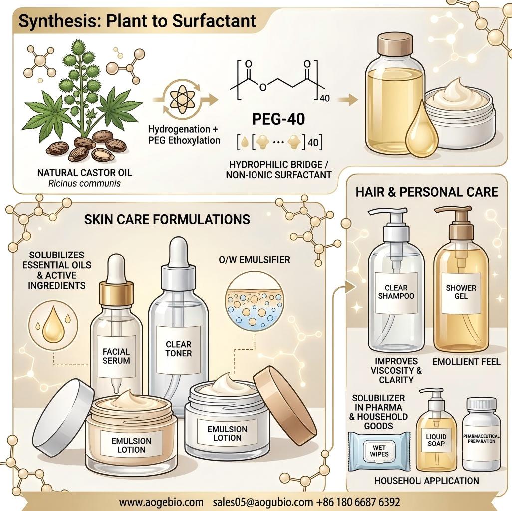 PEG-40 Hydrogenated Castor Oil: The Versatile Solubilizer and Emulsifier for Modern Formulations