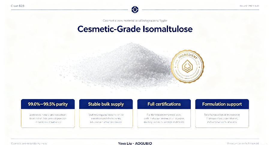 イソマルツロース（パラチノース）：クリーンラベル化粧品用保湿剤 – 利点、研究、市場動向