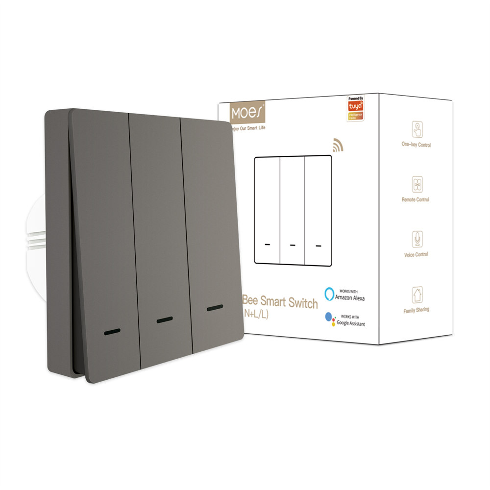 Interruttore per luce da parete MOES Smart ZIGBEE con neutro W03