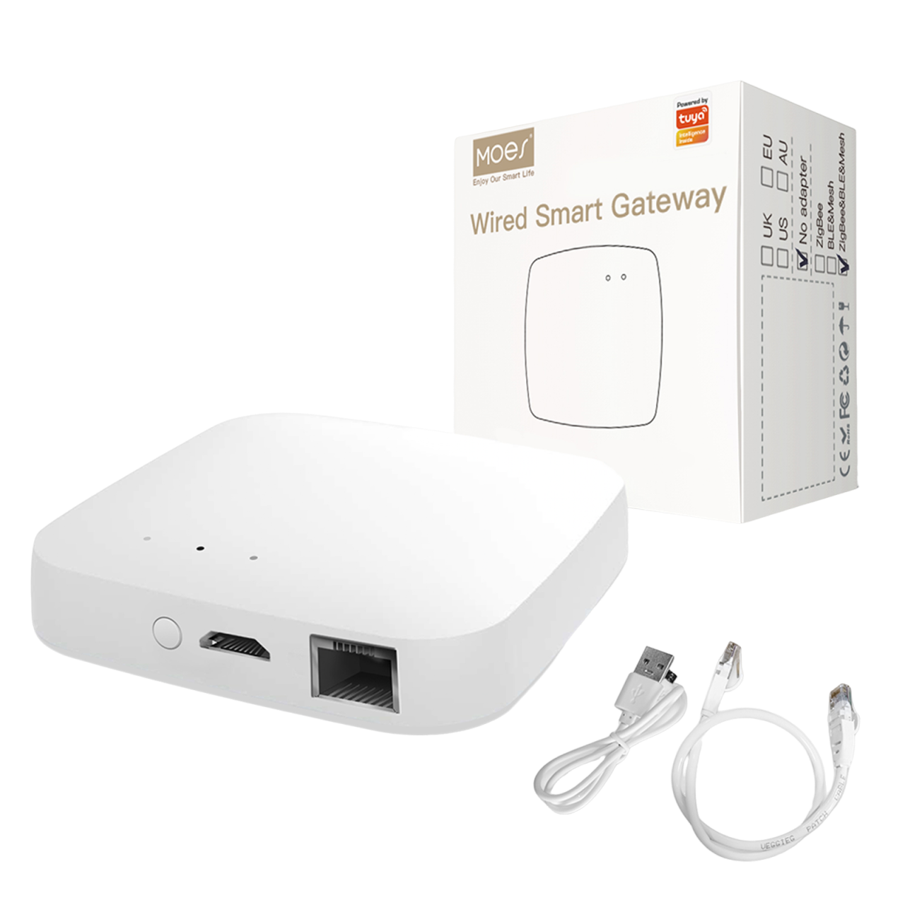 Gateway per la casa intelligente multimodale cablato MOES Tuya Smart ZigBee WiFi Bluetooth Mesh Hub Away Stay Home Sicurezza Modalità di protezione APP Smart Life funzionale