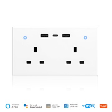 WiFi  Wall Socket UK Outlet 13A Switch USB Type C