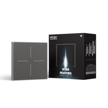 MOES WIFi Star Feather Tuya Switch Smart Push Button Neutral Light Scene 2in1 Switch Remote Control