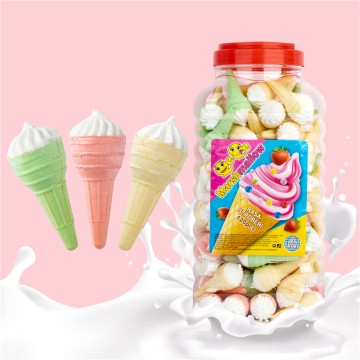 Delightful Ice Cream-Shaped Marshmallows in Vibrant Colors