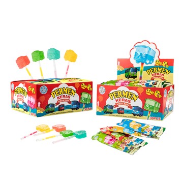 Colorful Bus Shaped Glowing Lollipop for Fun Treats