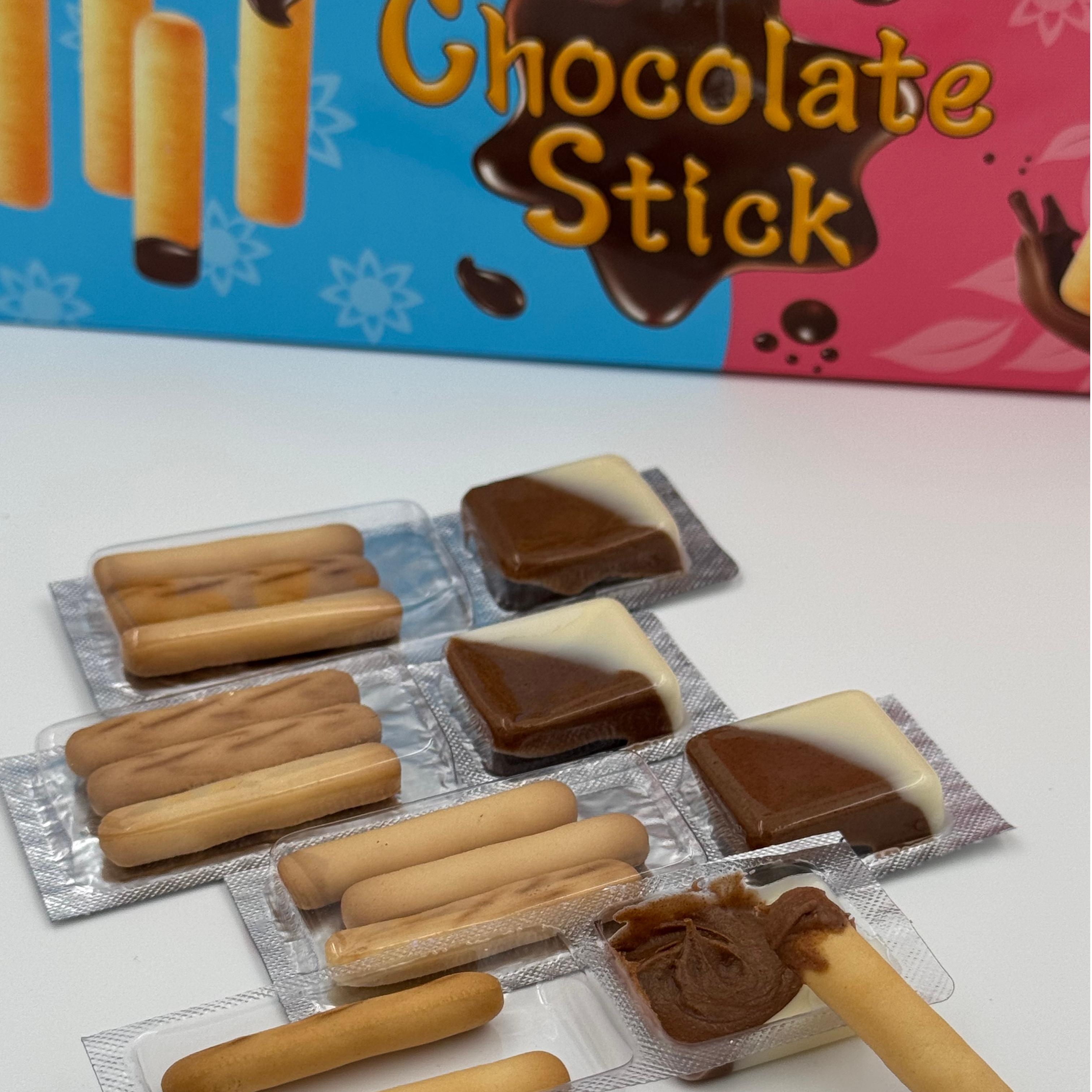 Chocolate Sauce Dipped Biscuit Sticks for a Sweet Treat