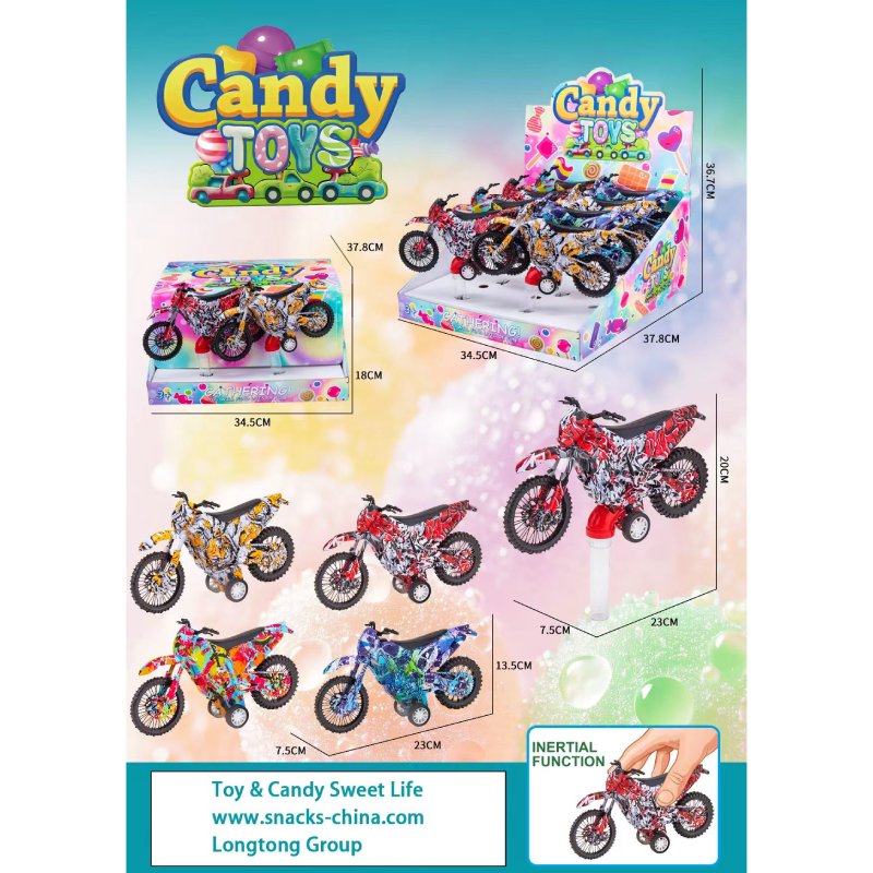 Sweet Motorcycle Toy Sets with Delicious Candy Treats