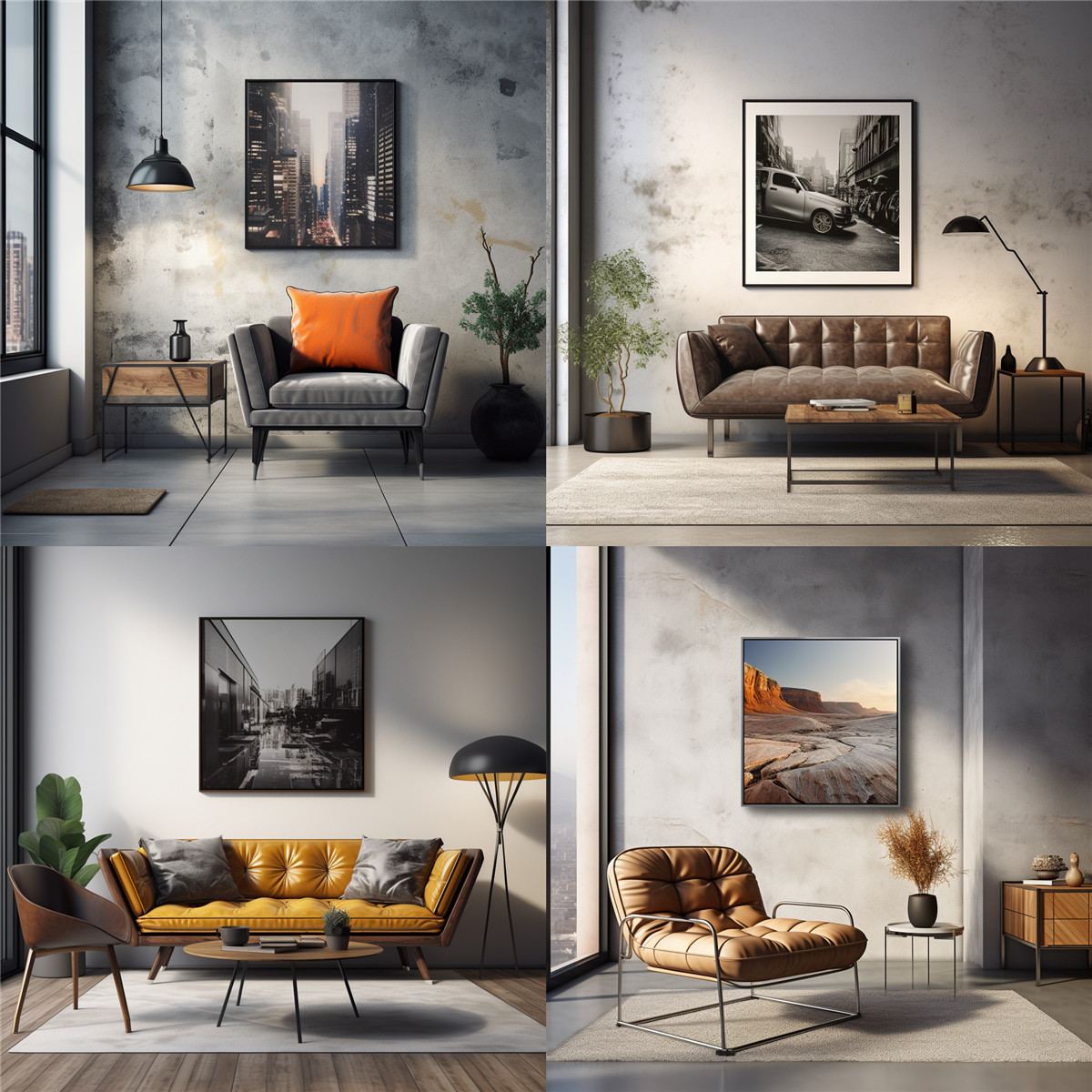 apartment room with sofa chair metal legjoz