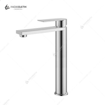 Modern Brushed Nickel Vessel Faucet with High-Arc 360° Swivel Spout for Single-Hole Installation