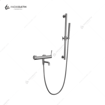 Single Handle Bathroom Rain Shower System Brushed Wall Mounted for Villas Hospitals