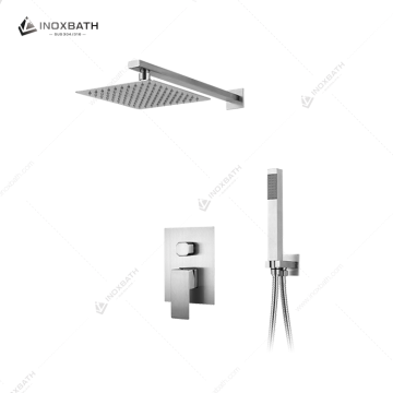 Polished Stainless Steel Single-Handle Concealed Wall-Mounted Shower Mixer Rain Shower Jet Massage Spray for Home Apartment Use