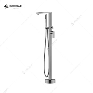 Free Standing Bath & Shower Mixer Single-Handle Floor Mounted Brass Bathtub Faucet with Ceramic Valve Core for Hotels