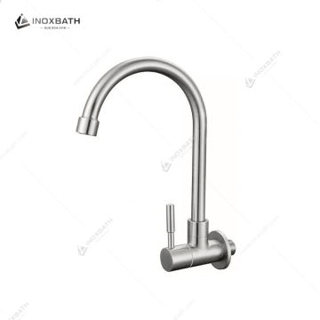 High Quality Sanitary Ware Sus304 Faucet Cold Single Handle Wall Mounted Kitchen Water Tap Single Hole Kitchen Faucet