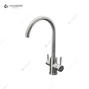 SUS304 Modern Kitchen 3 Way Double Handle Mixer Tap Water Filter Kitchen Sink Rotating Faucet