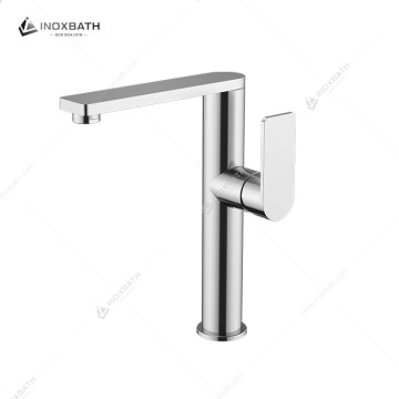 Modern Luxury One Lever Basin Faucet Brass Kitchen Sink Tap for Water Saving Deck Mounted Brushed Surface Finish Household Use