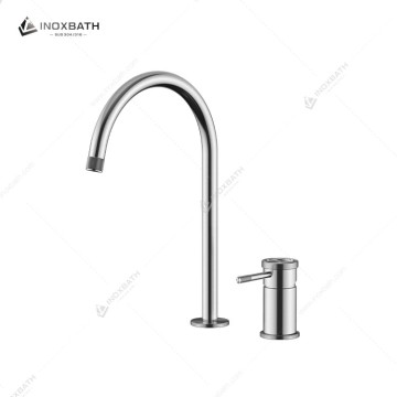 Brass Modern Two Holes Single Handle Water Sink Mixer Tap Brushed Nickel Bathroom Wash Basin Faucet