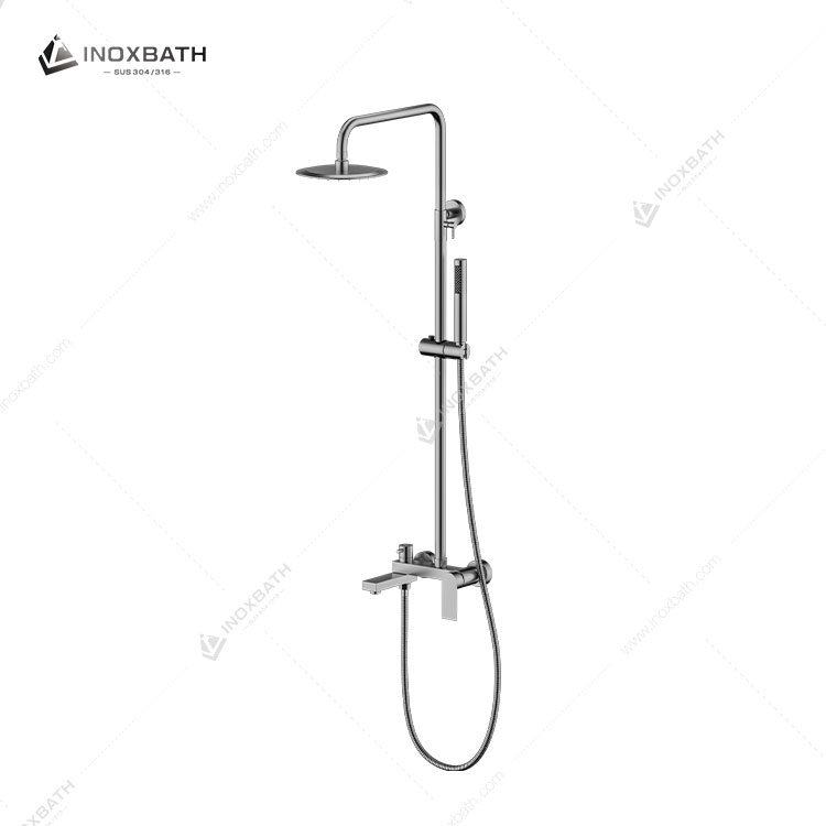 Simple Style Commercial And Household 2 Way Bathroom Shower Combo Large Top Shower And Brass Handheld
