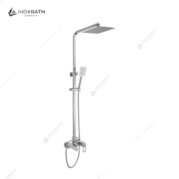 Ceramic Valve Core Material Rainfall Design Single Handle Stainless Steel 304 Matt Black Bathroom Column Shower Faucet Set