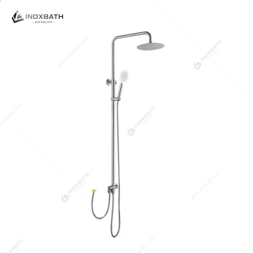 3-Way Wall Mounted Bath Shower Mixer Tap Stainless Steel Single Cold Water with Pull-Out Spray for the Bathroom Shower Mixer Set